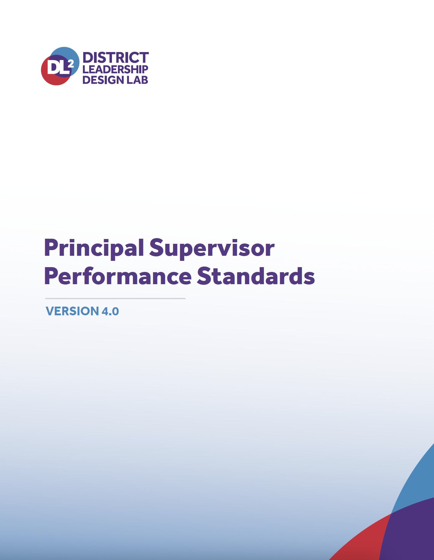 Cover of Principal Supervisor Performance Standard document